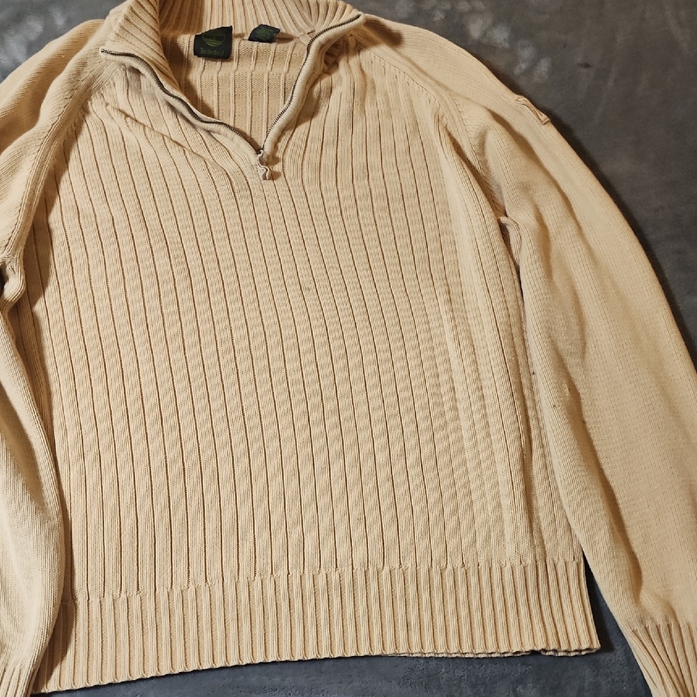 Timberland Men's Cream Zip-Up Sweater